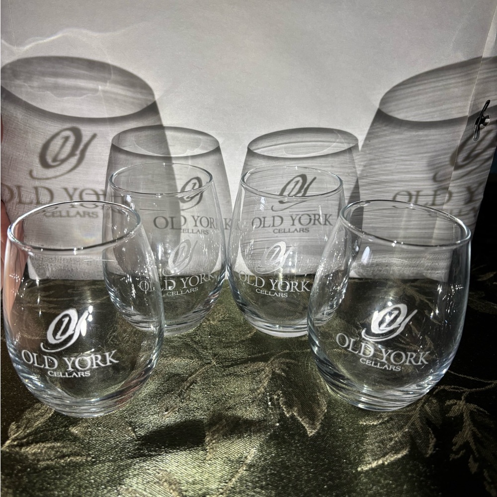 Clear Stemless Wine Glasses - Set of 4